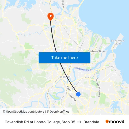 Cavendish Rd at Loreto College, Stop 35 to Brendale map
