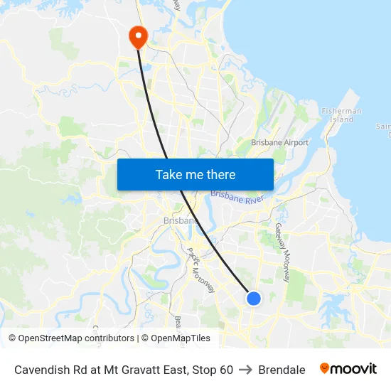 Cavendish Rd at Mt Gravatt East, Stop 60 to Brendale map