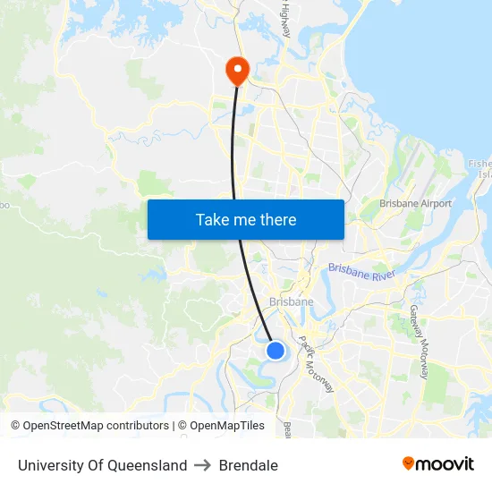 University Of Queensland to Brendale map