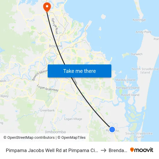 Pimpama Jacobs Well Rd at Pimpama City to Brendale map