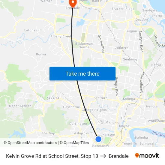 Kelvin Grove Rd at School Street, Stop 13 to Brendale map