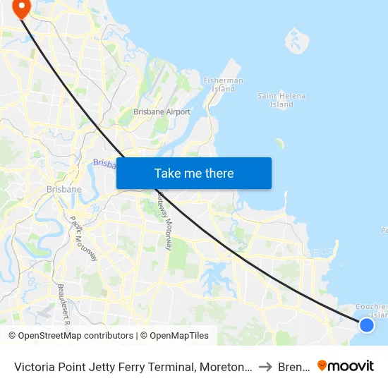 Victoria Point Jetty Ferry Terminal, Moreton Bay (Redland City) to Brendale map