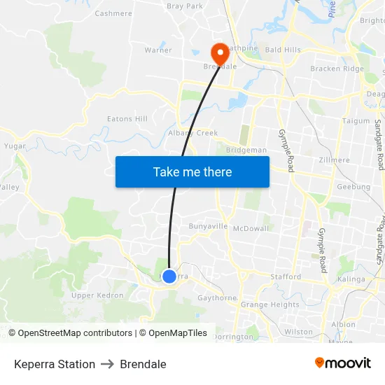 Keperra Station to Brendale map