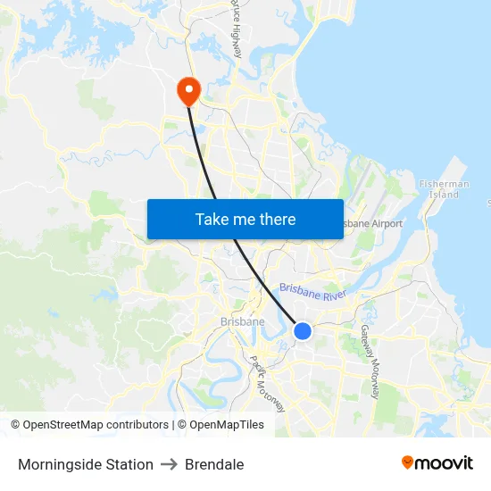 Morningside Station to Brendale map