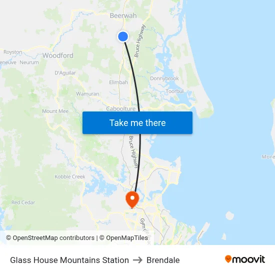 Glass House Mountains Station to Brendale map