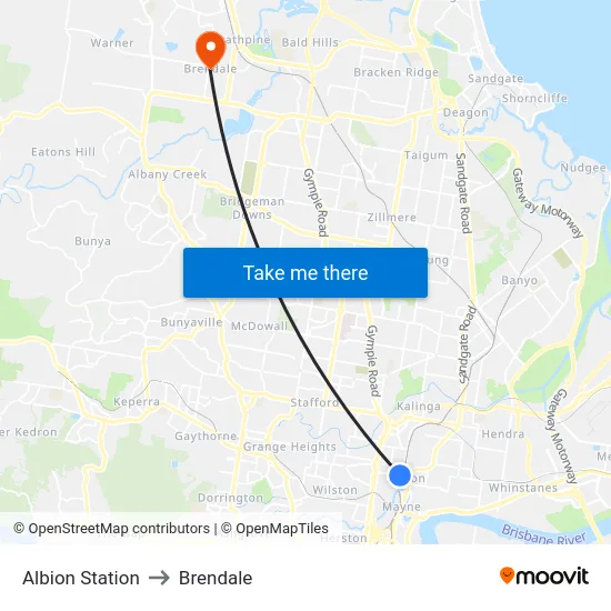 Albion Station to Brendale map
