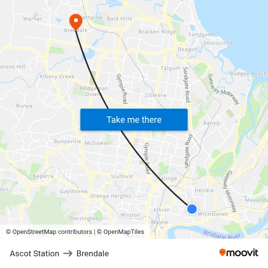 Ascot Station to Brendale map
