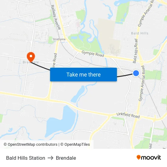Bald Hills Station to Brendale map
