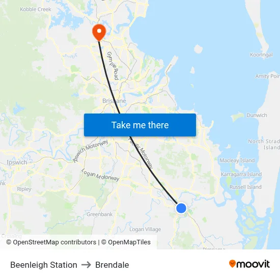 Beenleigh Station to Brendale map