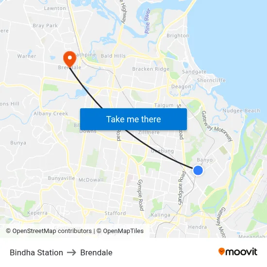 Bindha Station to Brendale map