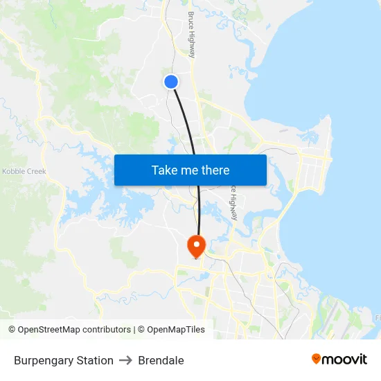 Burpengary Station to Brendale map