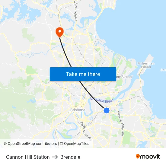Cannon Hill Station to Brendale map