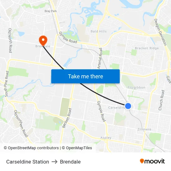 Carseldine Station to Brendale map