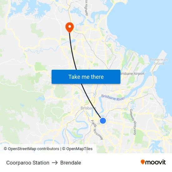 Coorparoo Station to Brendale map
