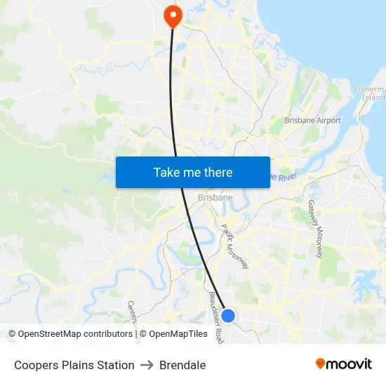 Coopers Plains Station to Brendale map