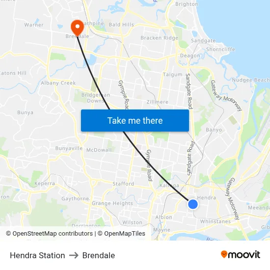 Hendra Station to Brendale map