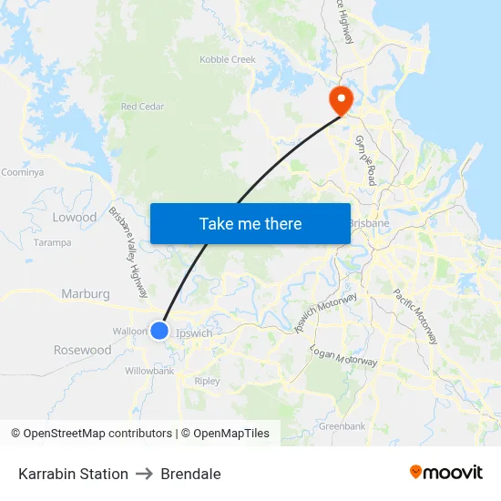 Karrabin Station to Brendale map