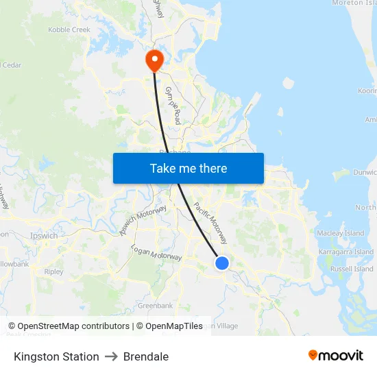Kingston Station to Brendale map