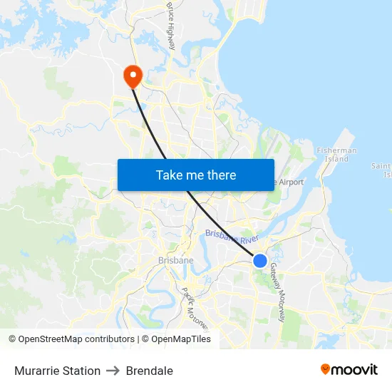 Murarrie Station to Brendale map