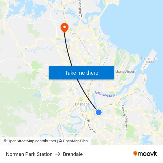 Norman Park Station to Brendale map