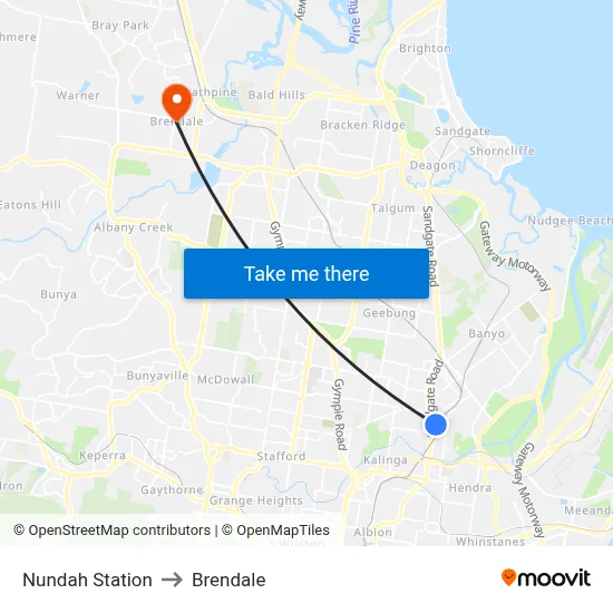 Nundah Station to Brendale map