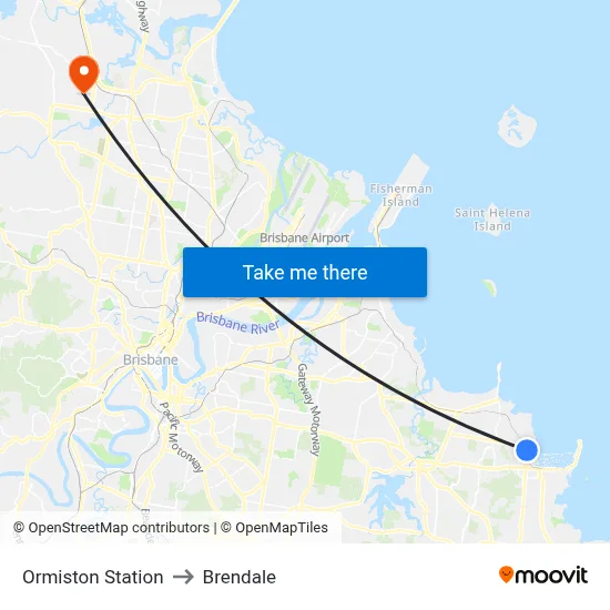 Ormiston Station to Brendale map