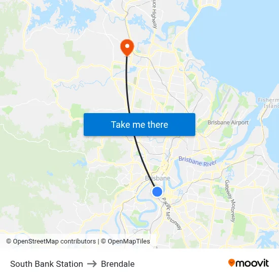 South Bank Station to Brendale map