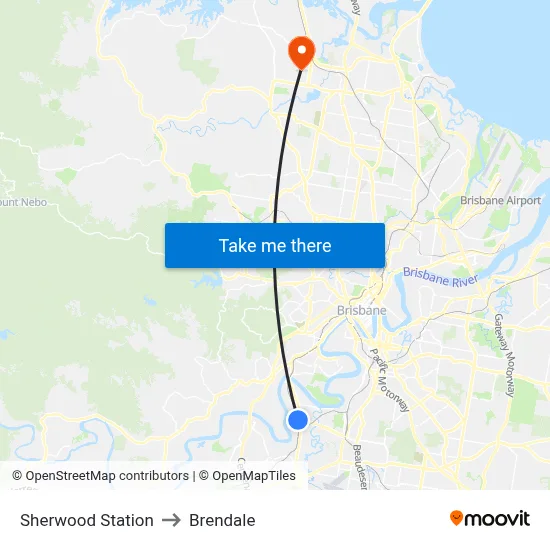 Sherwood Station to Brendale map