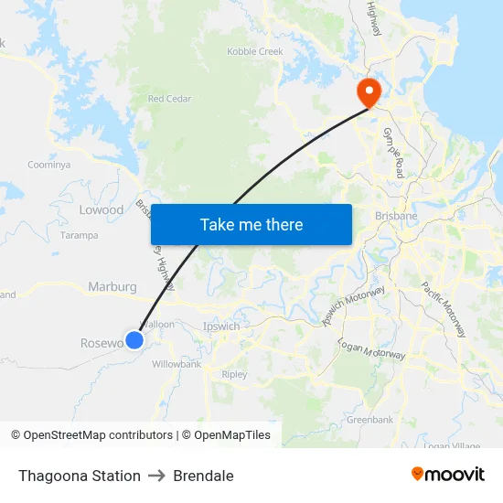 Thagoona Station to Brendale map