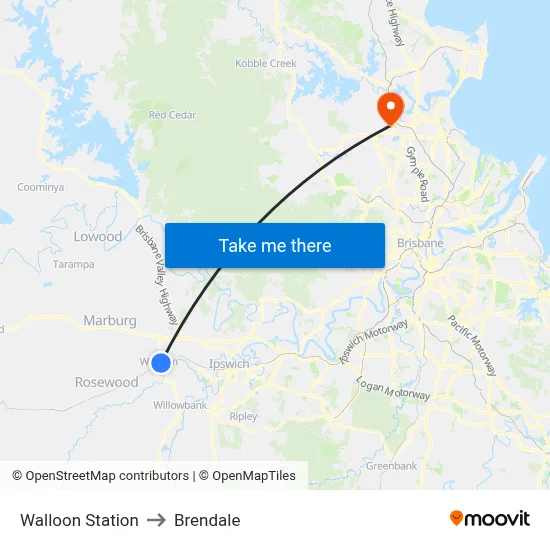 Walloon Station to Brendale map