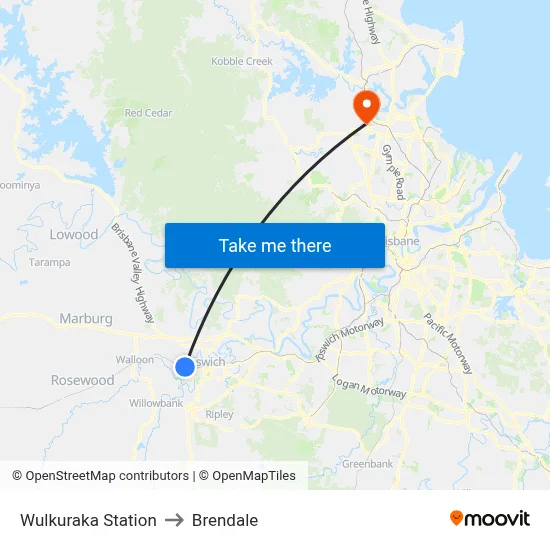 Wulkuraka Station to Brendale map