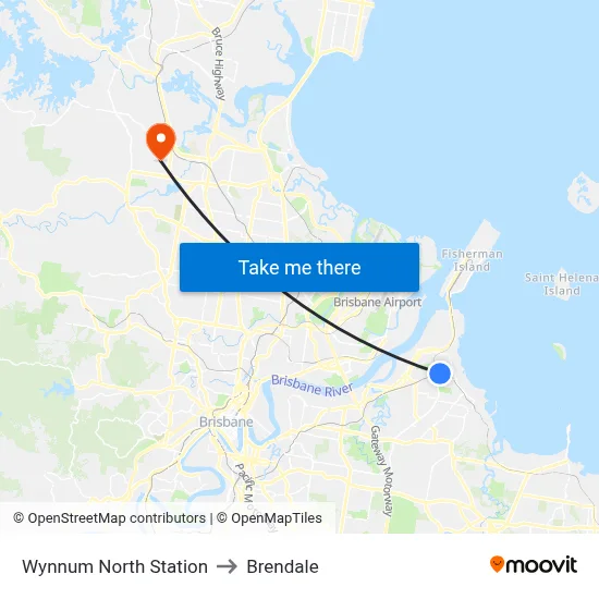 Wynnum North Station to Brendale map