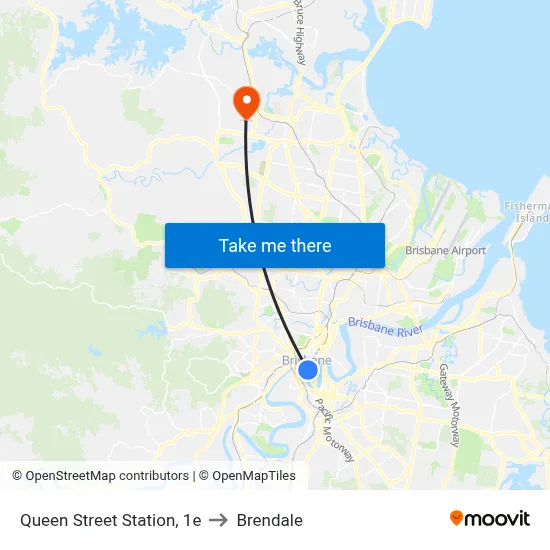 Queen Street Station, 1e to Brendale map