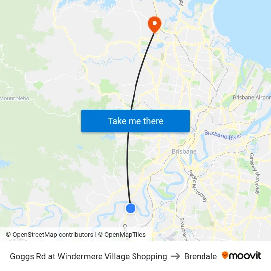 Goggs Rd at Windermere Village Shopping to Brendale map