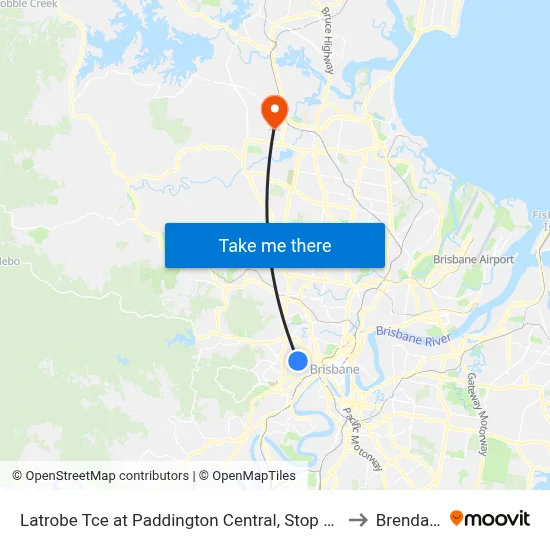 Latrobe Tce at Paddington Central, Stop 10 to Brendale map