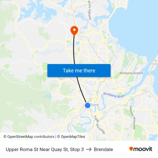 Upper Roma St Near Quay St, Stop 3 to Brendale map