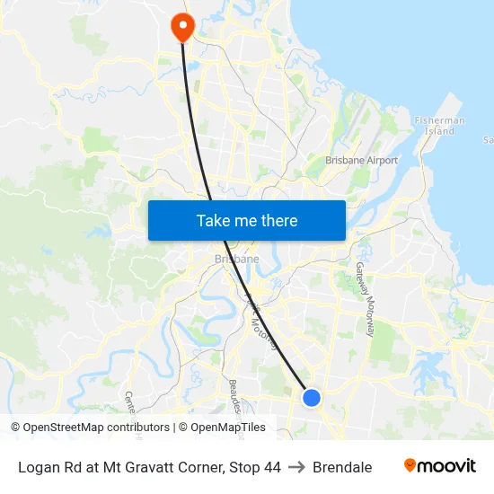 Logan Rd at Mt Gravatt Corner, Stop 44 to Brendale map