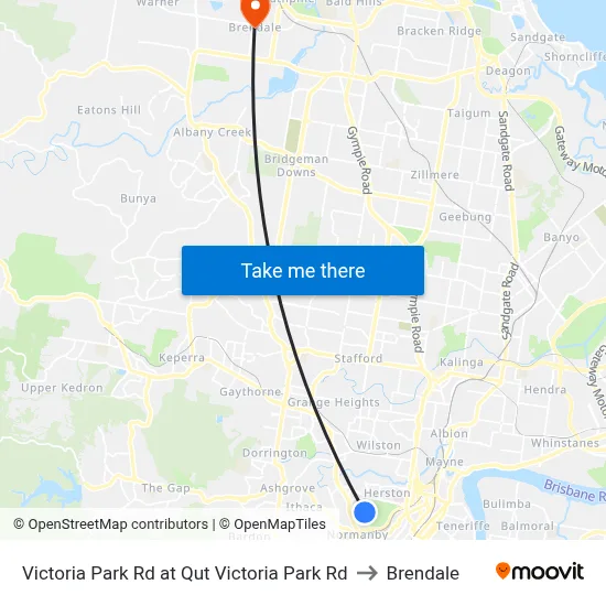 Victoria Park Rd at Qut Victoria Park Rd to Brendale map