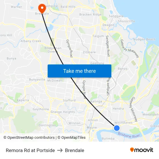 Remora Rd at Portside to Brendale map