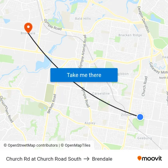 Church Rd at Church Road South to Brendale map