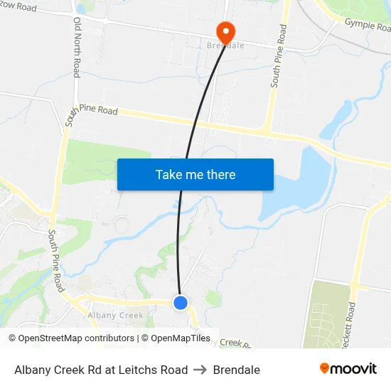 Albany Creek Rd at Leitchs Road to Brendale map