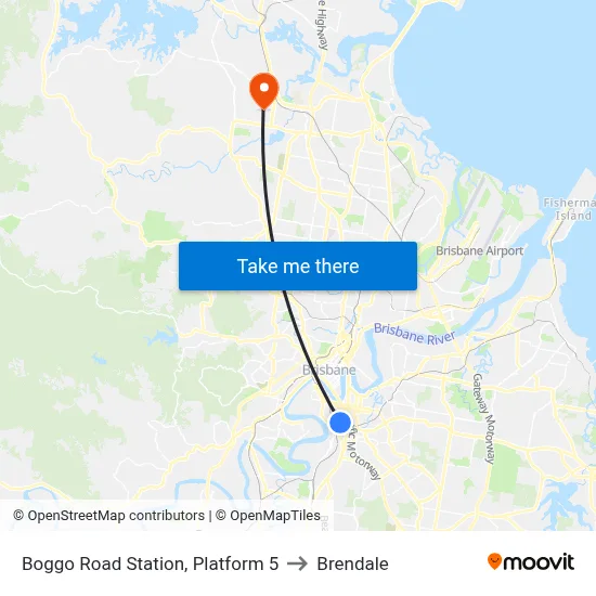 Boggo Road Station, Platform 5 to Brendale map