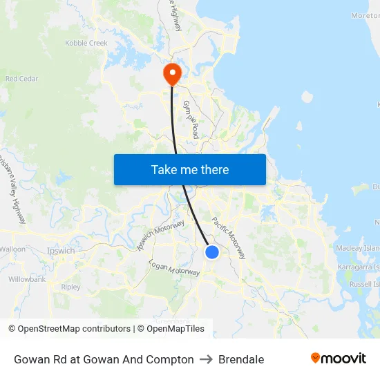 Gowan Rd at Gowan And Compton to Brendale map