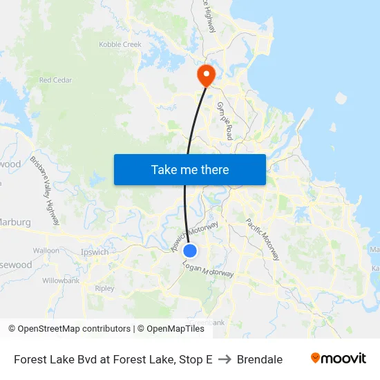 Forest Lake Bvd at Forest Lake, Stop E to Brendale map
