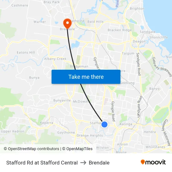 Stafford Rd at Stafford Central to Brendale map