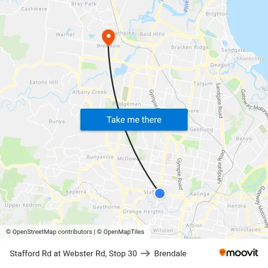 Stafford Rd at Webster Rd, Stop 30 to Brendale map