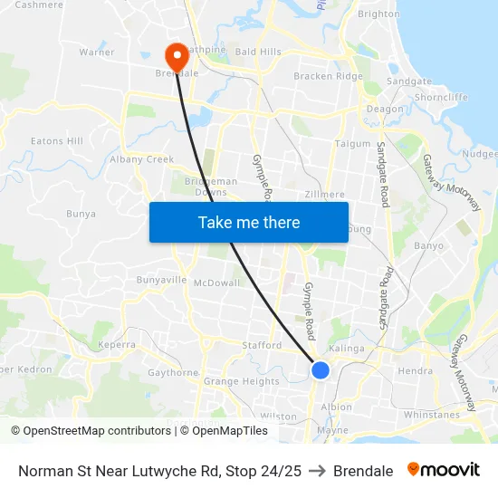 Norman St Near Lutwyche Rd, Stop 24/25 to Brendale map