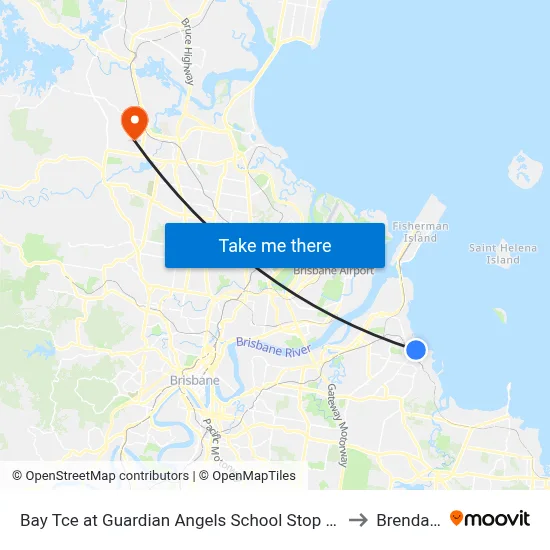 Bay Tce at Guardian Angels School Stop 95 to Brendale map