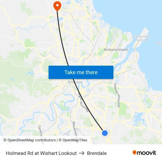 Holmead Rd at Wishart Lookout to Brendale map