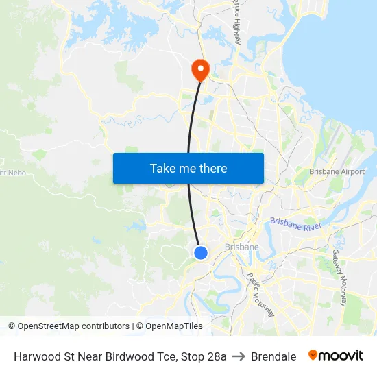 Harwood St Near Birdwood Tce, Stop 28a to Brendale map